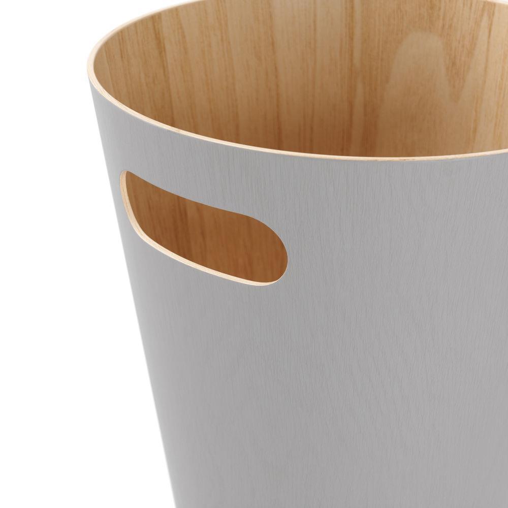 Umbra Woodrow Abfalleimer, Grau/Holz, 7,5 Liter, Zweifarbiger Papierkorb