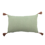 Bloomingville Artista Kissen bunt - Baumwollkissen mit Stickerei & Quasten für Sofa & Deko