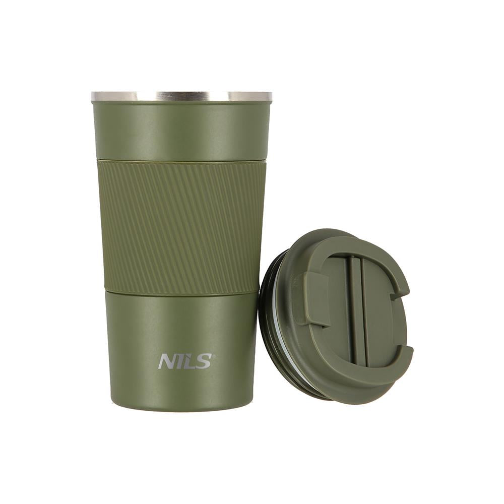 NILS Thermobecher 510 ml Edelstahl grün auslaufsicher Coffee-to-go-Becher für Camping Reisen Alltag