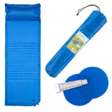 NILS CAMP selbstaufblasende Campingmatte 190 cm in blau mit Kissen Isomatte Outdoor Festival