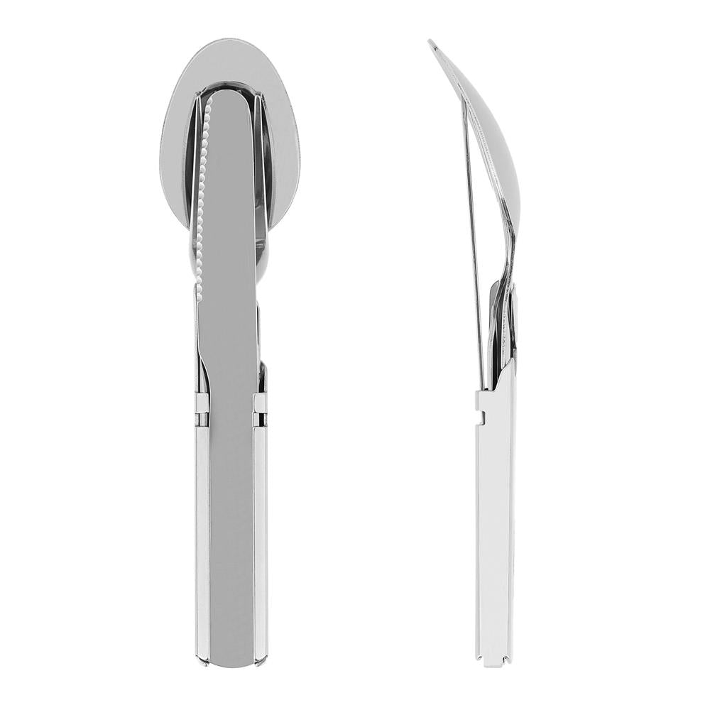 NILS CAMP Camping Besteckset Edelstahl - 3-teilig mit Etui & Flaschenöffner für Outdoor & Camping