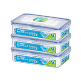 LocknLock Classic Frischhaltedose 800 ml, 3er Set - Vorratsdose stapelbar auslaufsicher