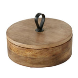 BOLTZE Dose Kabir Vorratsdose rund Holz Metall 19 cm mit Deckel