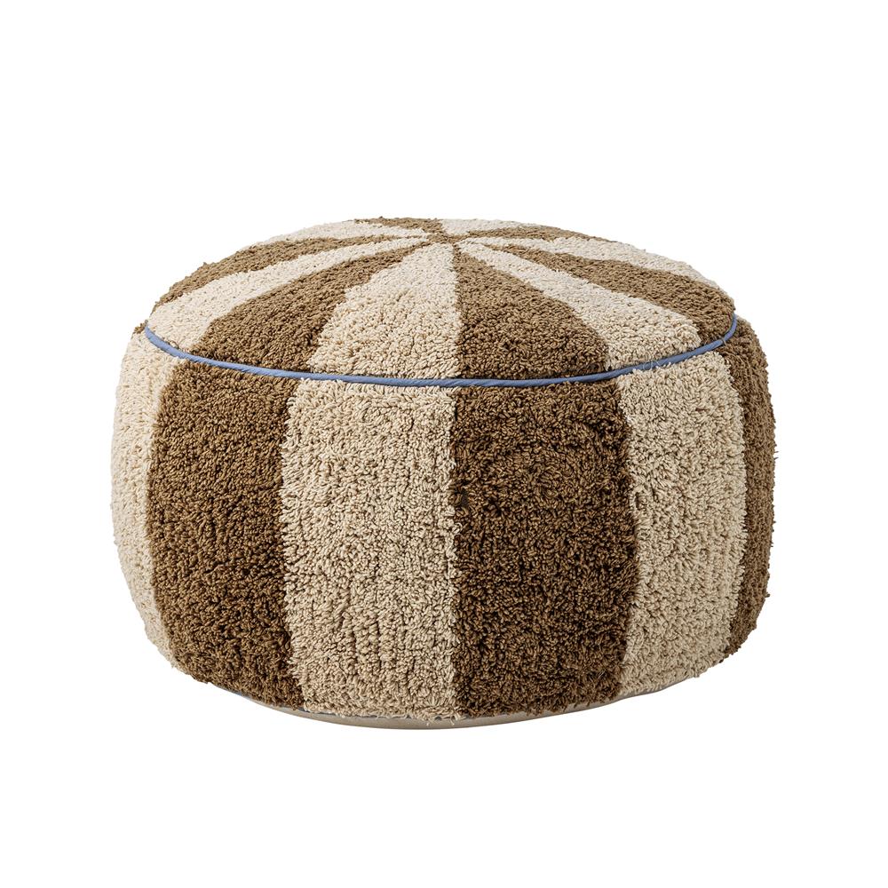 Bloomingville MINI Charoline Pouf braun - Kinder Sitzpouf Baumwolle Hocker weich für Kinderzimmer