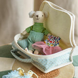 Bloomingville MINI Lara Puppe mit Stoffkoffer aus Polyester, bunt, 6er Set