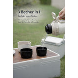 LocknLock Thermoskanne 1,8 L Creme, Becher, Edelstahl, Tragegurt, Auslaufsicher