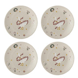 Bloomingville Mary Teller Bunt Steingut 4er Set Weihnachtsteller 16 cm