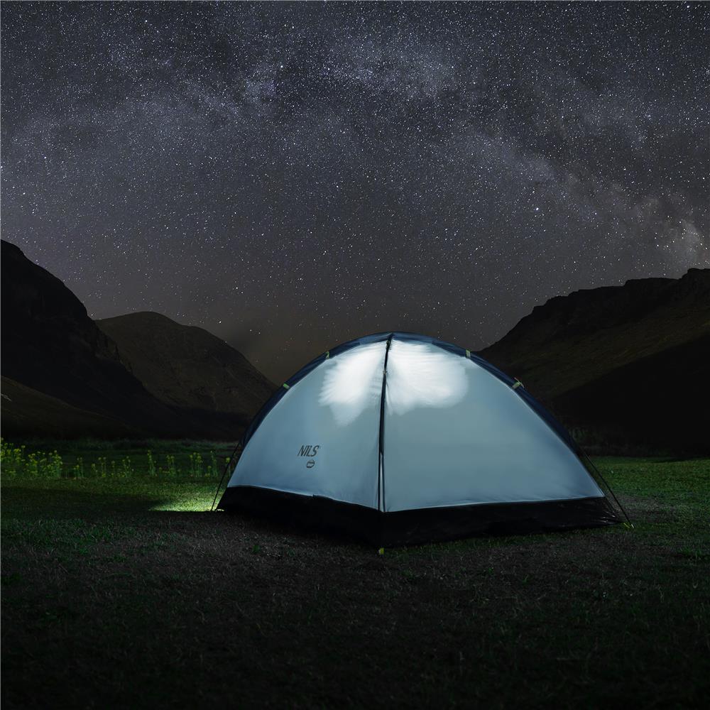 NILS CAMP Nightfall Zelt für 2 Personen in Grau - leichtes Campingzelt für Trekking, Berge & Outdoor