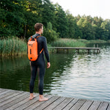 NILS CAMP Schwimmboje 3-in-1 Dry Bag 28L orange Rucksack für Outdoor Wasser Sport