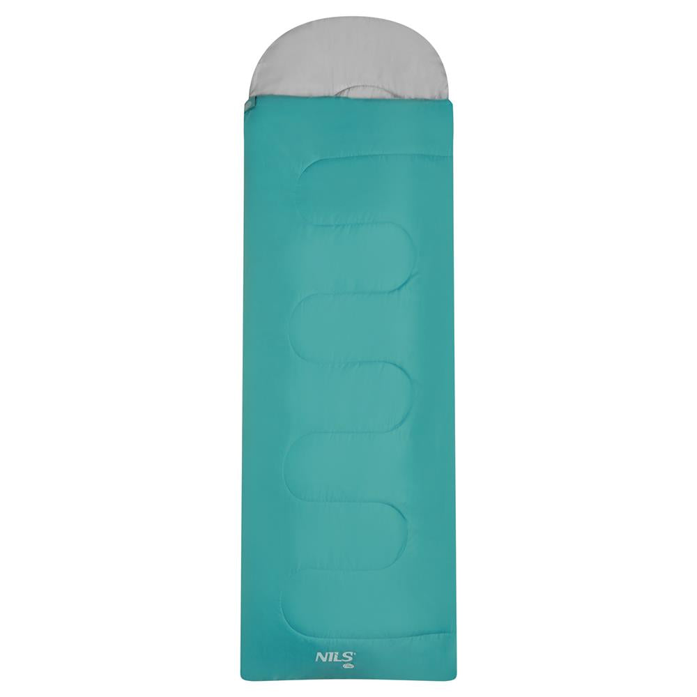 NILS CAMP Schlafsack Größe L Grün-Grau - leichter Sommerschlafsack für Camping, Reisen & Outdoor