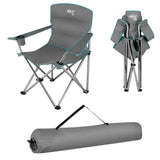 NILS CAMP Campingstuhl Grau-Grün - gepolsterter Klappstuhl mit Armlehnen für Camping, Garten & Angeln