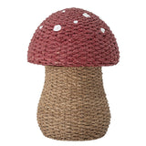 Bloomingville MINI Corintha Korb mit Deckel rot/braun Fliegenpilz Seegras Aufbewahrungskorb Kinderzimmer