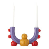 Bloomingville Edivia Kerzenhalter bunt - Steingut Kerzenständer skulptural für Tischdeko & Wohnzimmer