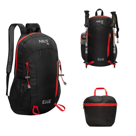 NILS CAMP Tagesrucksack Edge 22L in Schwarz - leichter Rucksack für Wandern, Radfahren & Reisen