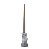 Bloomingville Raheem Kerzenständer in Grau, 13cm, aus Steingut