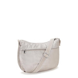 Kipling IZELLAH, mittelgroße Schultertasche, Metallic Glow (beige), Umhängetasche mit viel Stauraum