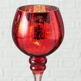 BOLTZE Windlicht Minou 3er Set aus Glas in Rot/Gold, dekorativ & vielseitig, 30/25/20 cm