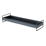 BOLTZE Tablett Wolga 2er Set Metall schwarz rechteckig mit Henkel modern