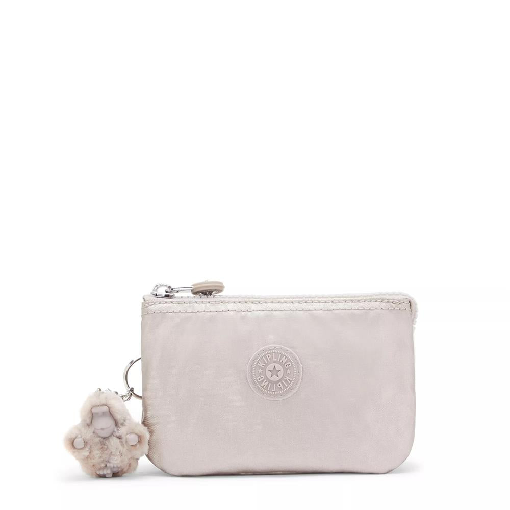 Kipling CREATIVITY S, kleine Geldbörse, Metallic Glow (beige), Portemonnaie mit Reißverschluss