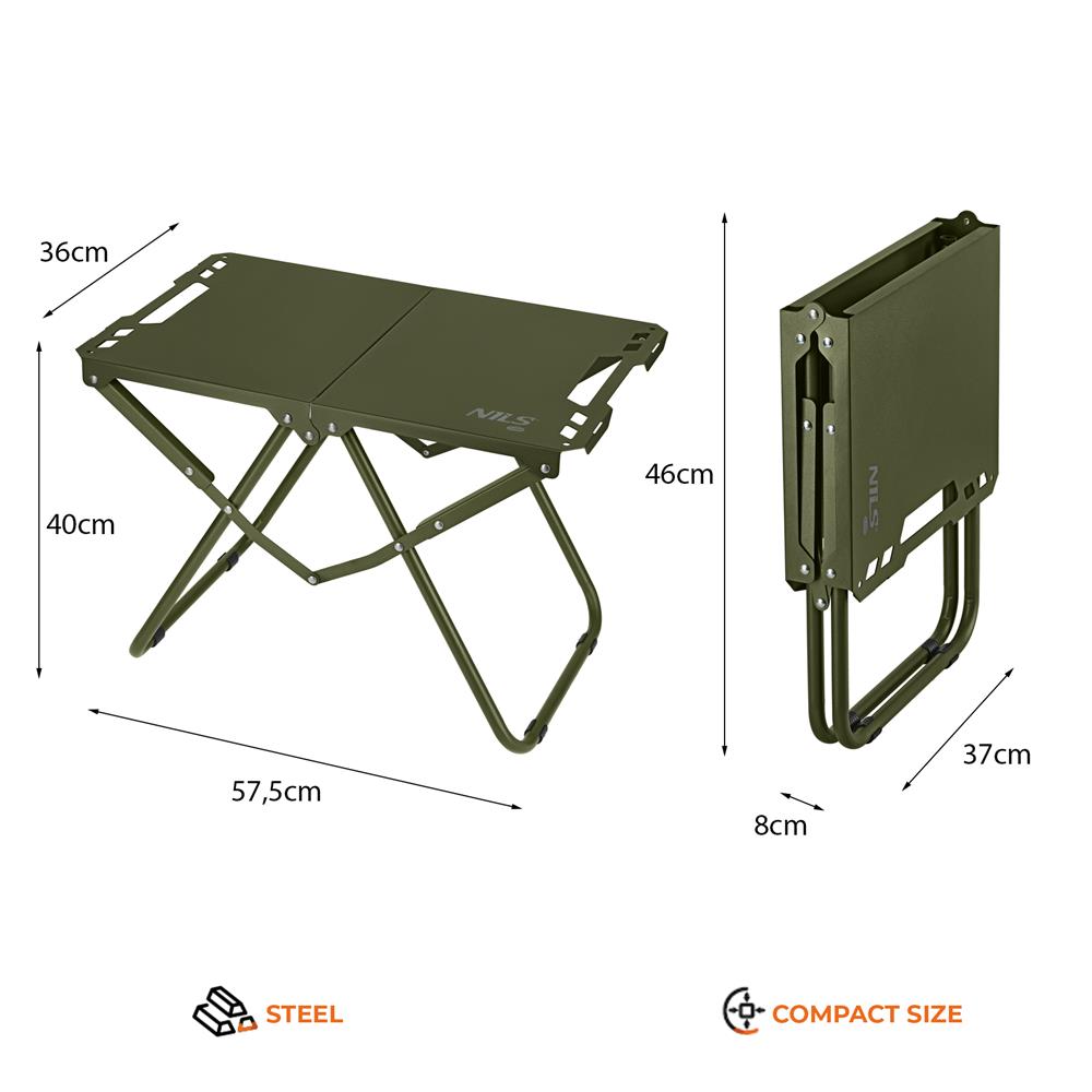 NILS CAMP Campingtisch klappbar grün kompakt für Camping Outdoor Garten