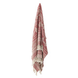 Bloomingville Oia Weihnachtsdecke Rot 160 x 130 cm mit Schneeflocken-Muster