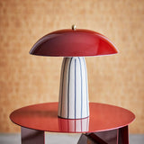 Bloomingville Arvid Tischlampe bunt - Keramik Lampe mit Schirm für Wohnzimmer & Tischbeleuchtung