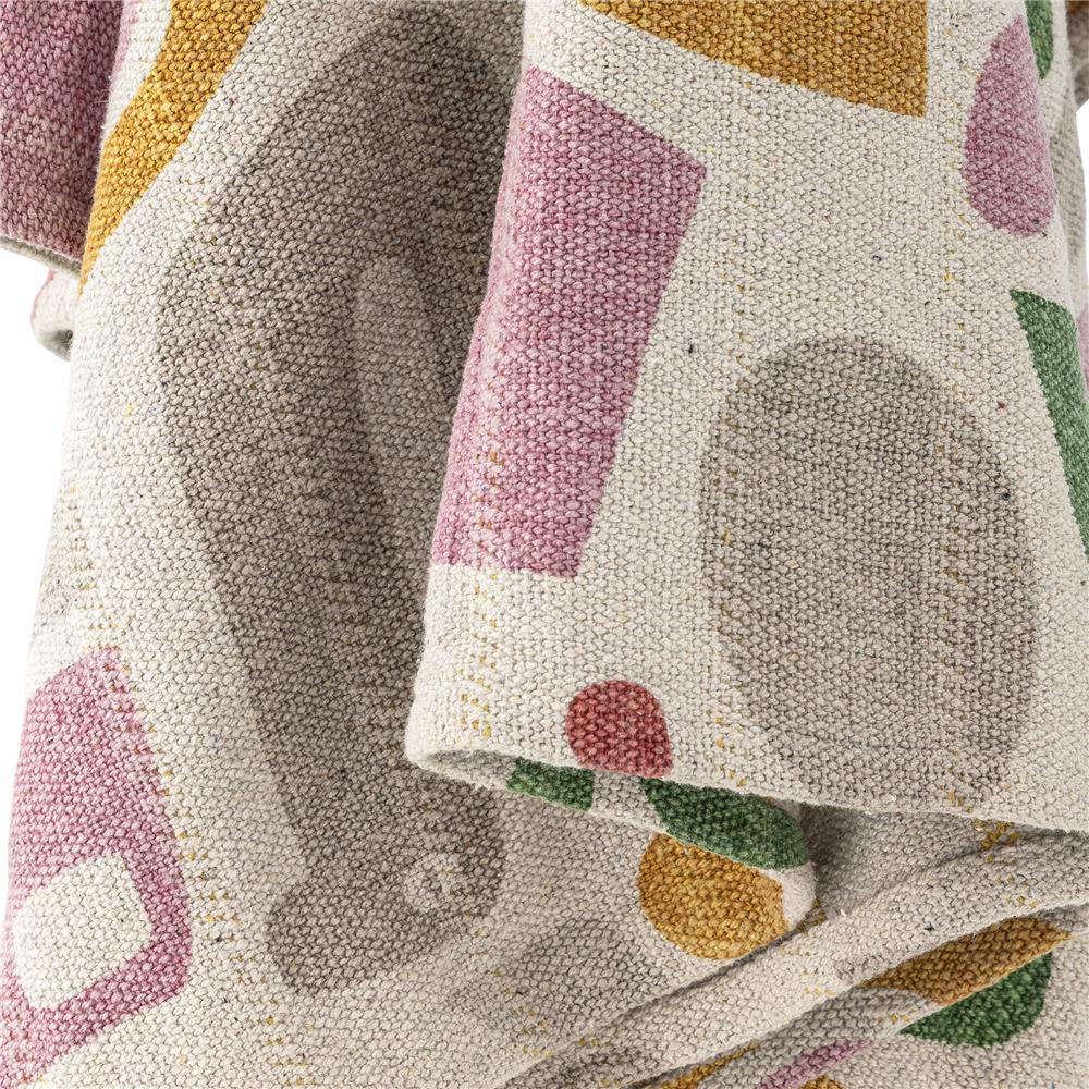 Bloomingville MINI Filur Decke 160x130 cm bunt - Kinderdecke aus recycelter Baumwolle mit Quasten