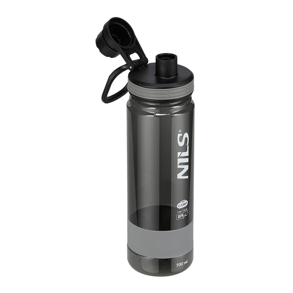 NILS CAMP Trinkflasche Tritan 700 ml grau für Camping Outdoor Sport Reisen