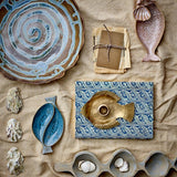 Bloomingville Marjorie Tablett Blau Steingut Landhaus 29x5,5cm