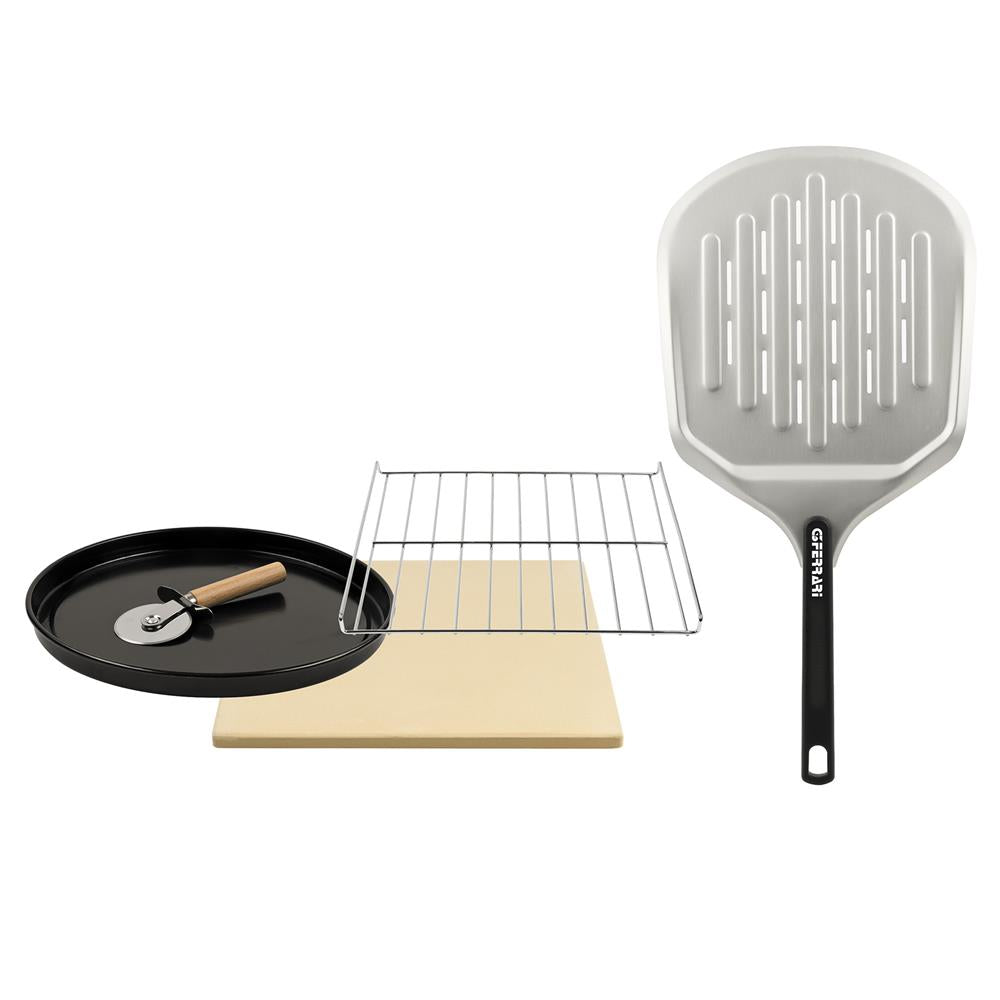 G3Ferrari elektrischer Pizzaofen Pizza Pronto Pizzamaker schwarz bis 430°C Pizzastein Display