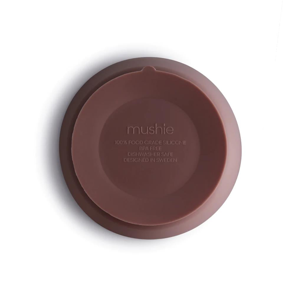 Mushie Silikon-Kinderschüssel, Cloudy Mauve, Schüssel mit Rutschfestem Saugnapf