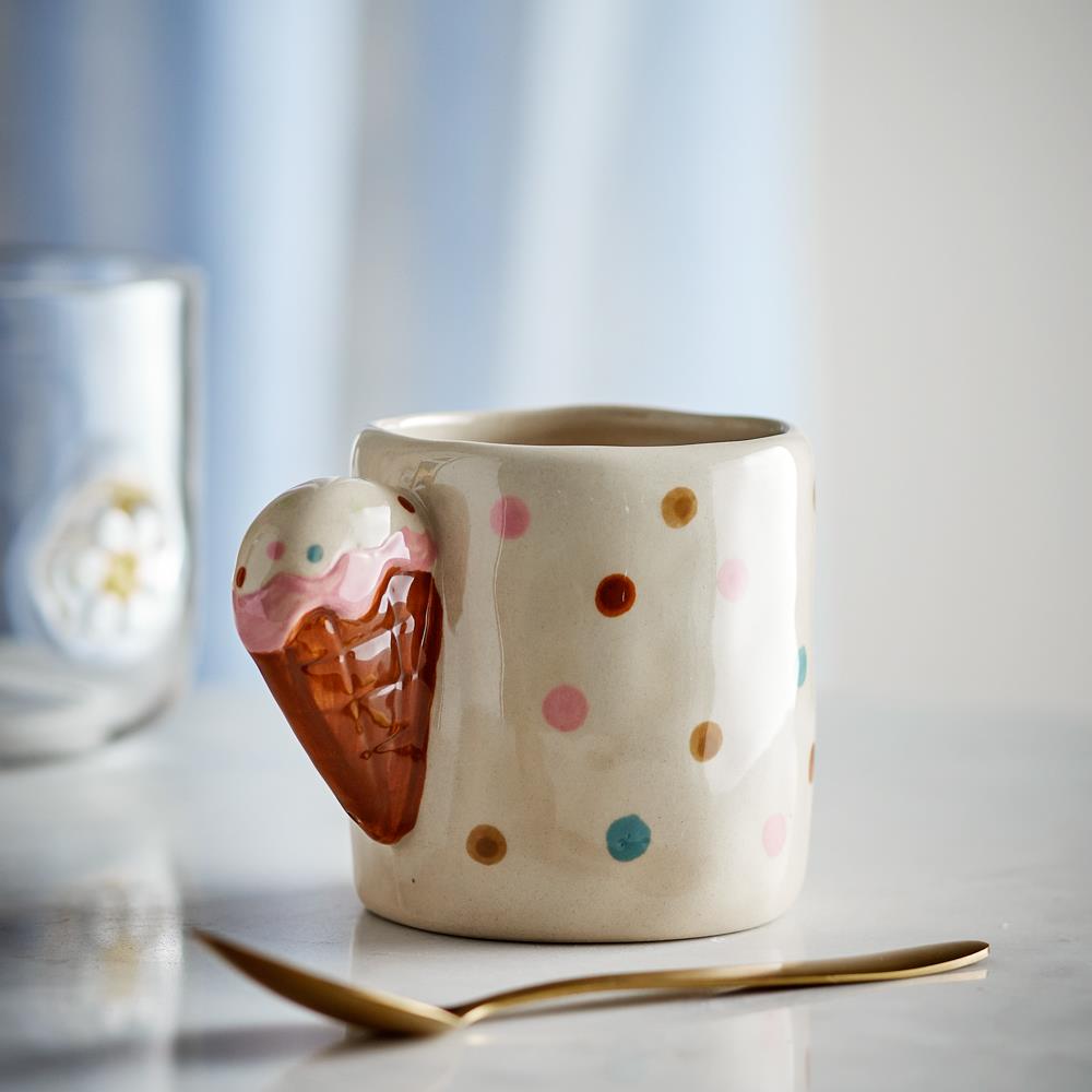 Bloomingville MINI Creamy Tasse Natur Steingut 255ml Kindertasse