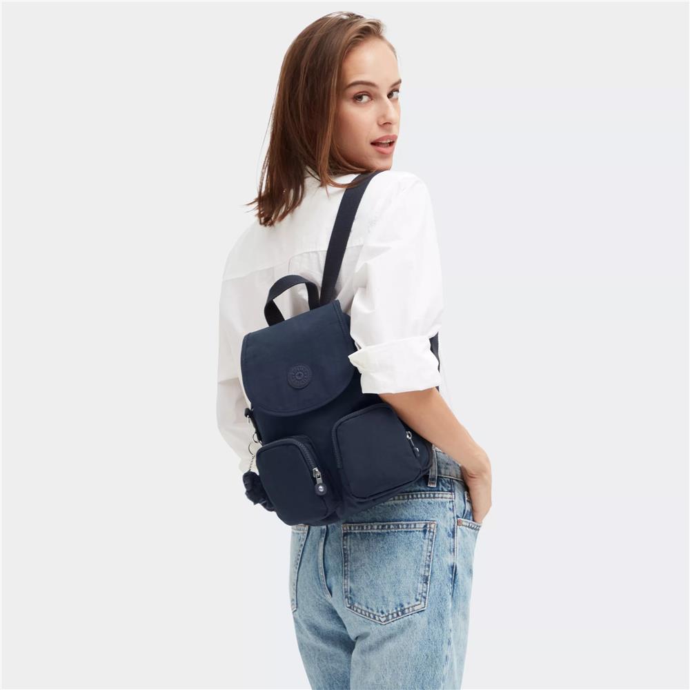 Kipling FIREFLY UP, kleiner Rucksack, Blue Bleu 2 (blau), wandelbar zur Schultertasche