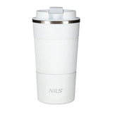 NILS Thermobecher 510 ml Edelstahl weiß rutschfest Coffee-to-go-Becher für Camping Reisen Alltag