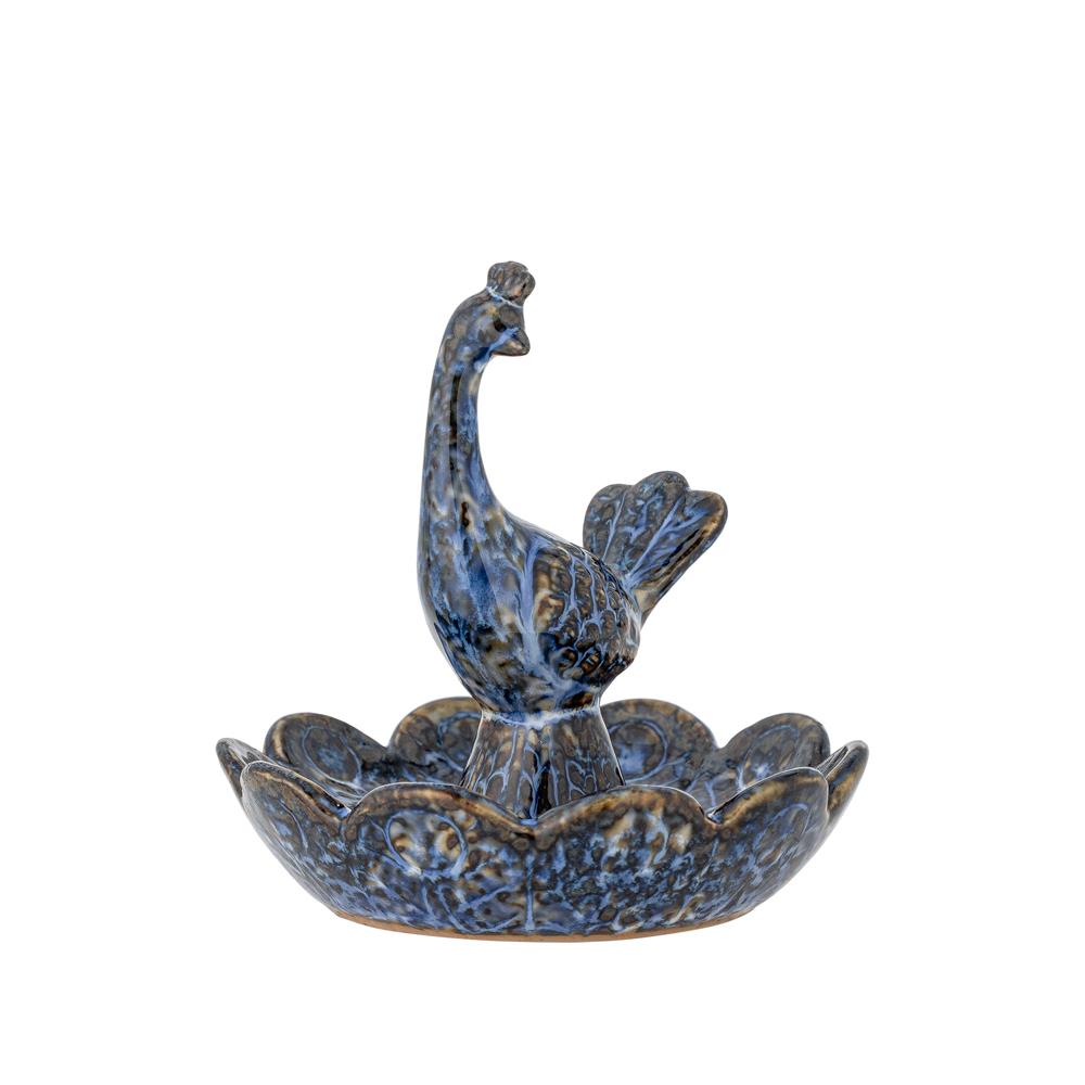 Bloomingville Kali Schale Blau Steingut Blumendekor 10cm