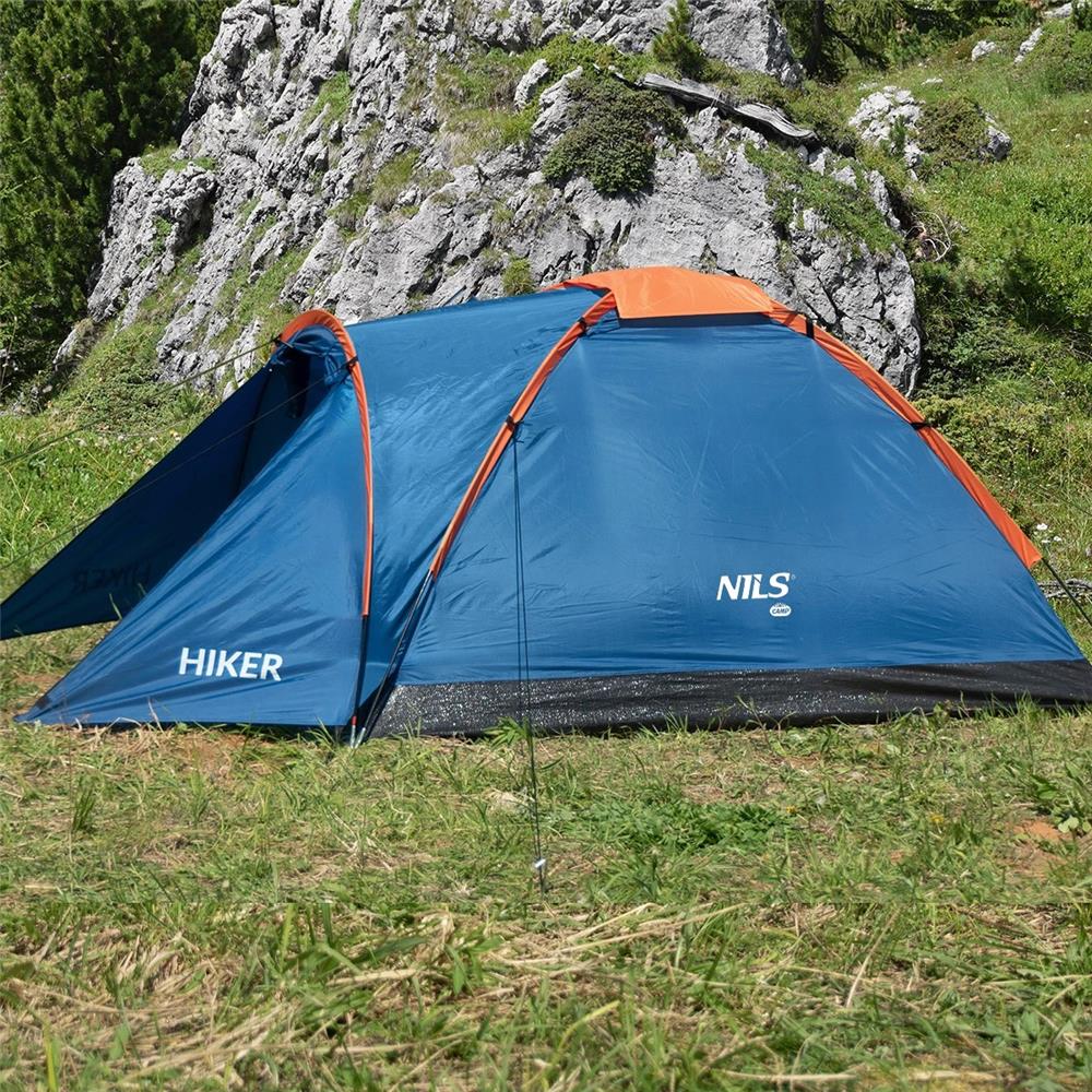 NILS CAMP Hiker Zelt für 2 Personen in Blau - kompaktes Campingzelt mit Vorraum für Camping & Outdoor
