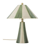 Bloomingville Olive Tischlampe bunt - handbemalte Steingutlampe mit E27 für Wohnzimmer & Schlafzimmer
