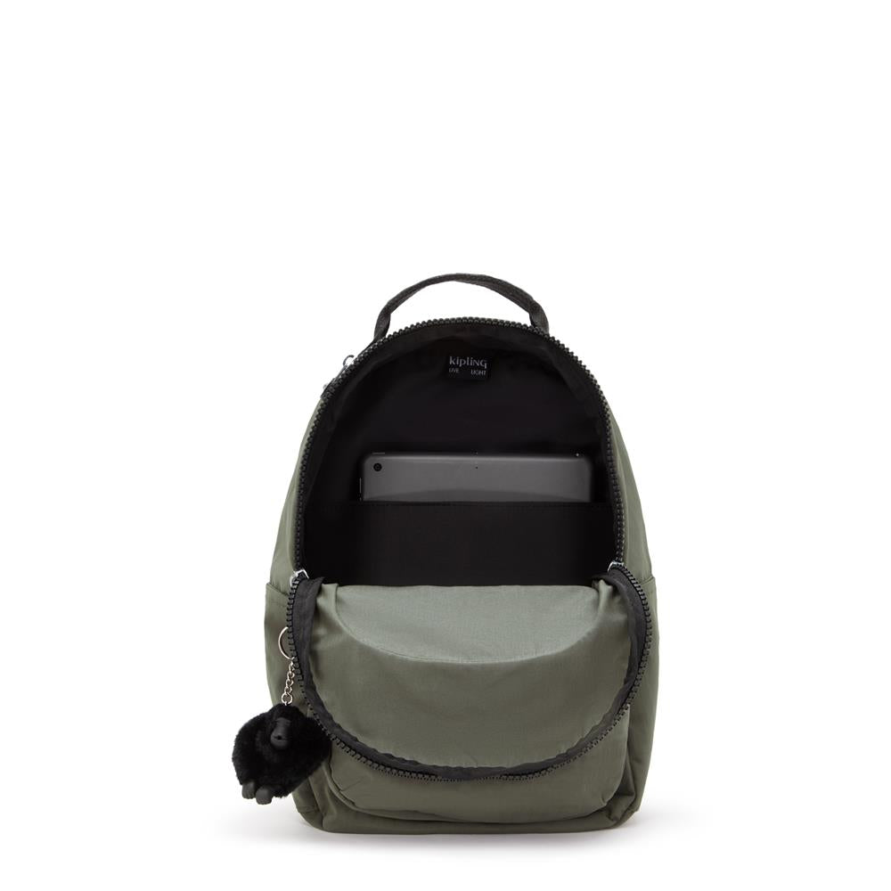 Kipling SEOUL S, Kleiner Rucksack, Green Moss (grün), 14L, mit 11-Zoll-Tabletfach