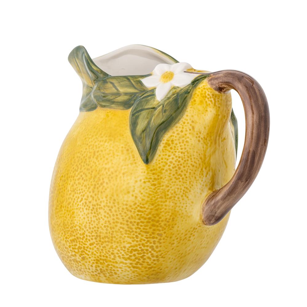 Bloomingville Limone Krug Steingut gelb 1340 ml D13xH16 cm Zitronenoptik