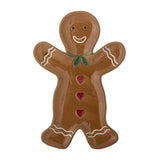 Bloomingville Gina Servierplatte Braun Steingut Lebkuchenmann Weihnachtsdeko