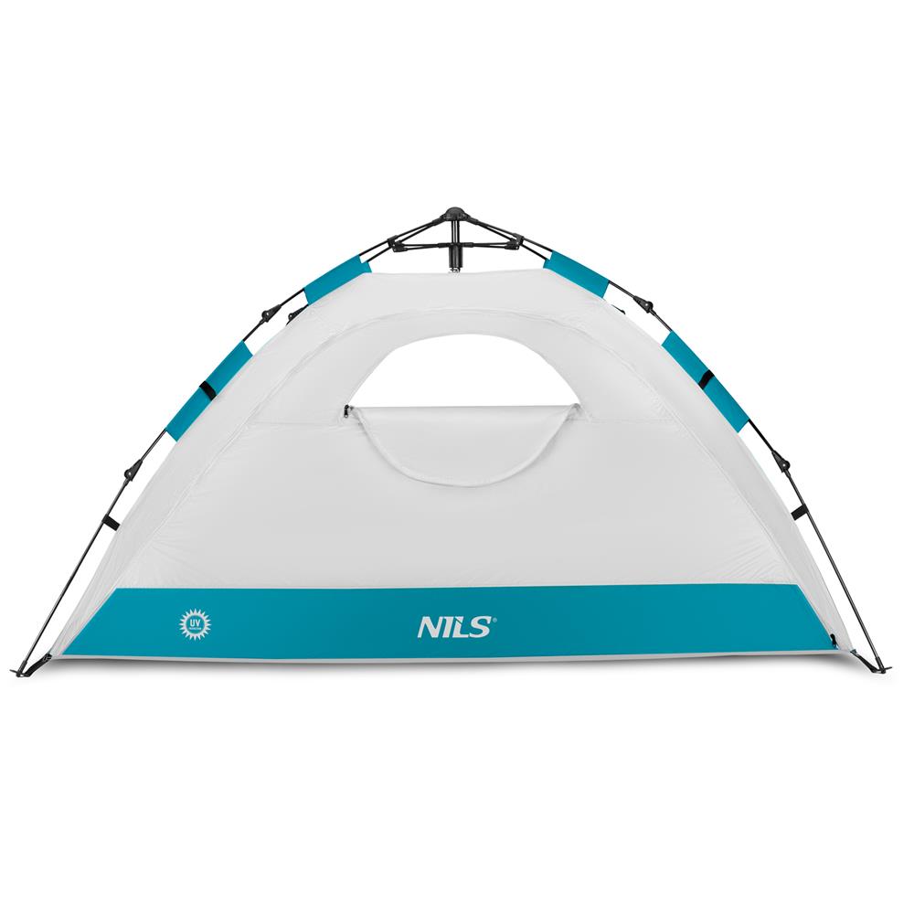 NILS Wurfzelt automatisch in grau für Strand Camping und Garten mit UV Schutz