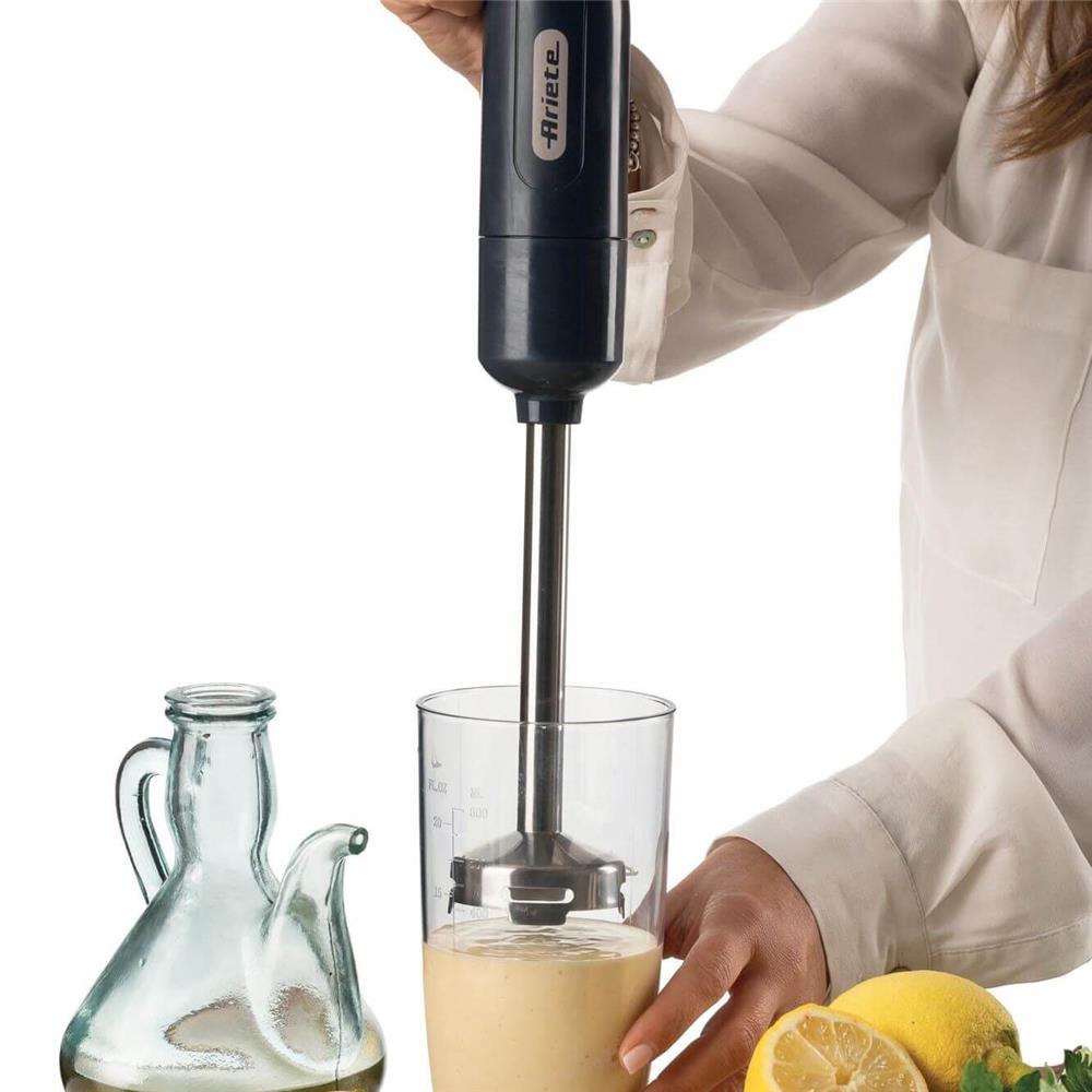 Ariete Breakfast Stabmixer-Set, Dunkelgrau, 3in1 Pürierstab Set, 700W, Klassisches Design