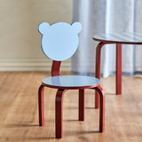 Bloomingville MINI Liova Stuhl blau - Kinderstuhl mit Bärenkopf aus MDF für Kinderzimmer