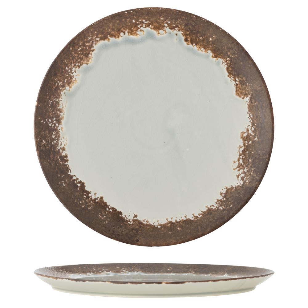 Bloomingville Paula Teller aus Steingut in Braun D26,5 cm – großer Speiseteller für Esszimmer
