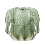 Bloomingville Pontus Vase Grün Steingut Unikat 15,5x15,5cm