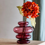 Bloomingville Kayn Vase violett - skulpturale Glasvase für Wohnzimmer & Dekoration