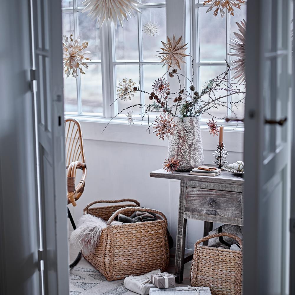 Bloomingville Stern Baumschmuck Sterne aus Papier, Naturr 9er Set Weihnachtsanhänger