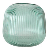 BOLTZE Windlicht Reggy Glas türkis rund 16 cm glänzend modern