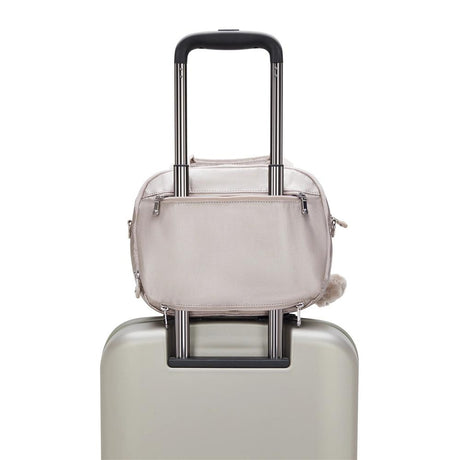 Kipling PALMBEACH, Beautycase, Metallic Glow (beige), Kulturtasche 7L Spiegel Trolleyhalterung