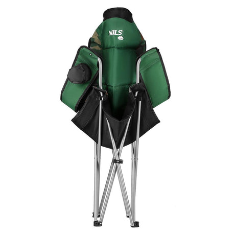 NILS CAMP Campingstuhl Tarnfarben - großer gepolsterter Klappstuhl mit Armlehnen für Camping & Garten